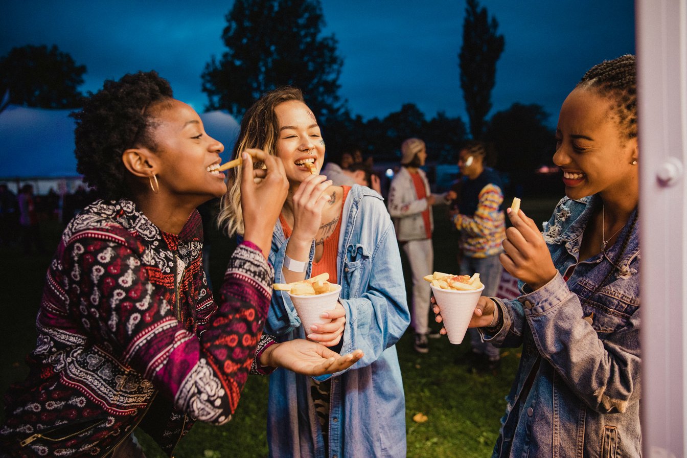 Eating Chips at a Festival